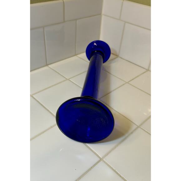 Vintage Cobalt Blue, 12” Textured Glass Candlesticks Candle Holder For‎ Tapers - Picture 5 of 5